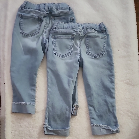 The Children's Place Light Blue Frayed Hem Jeans Bundle of 2 Sz 4T - Picture 3 of 8